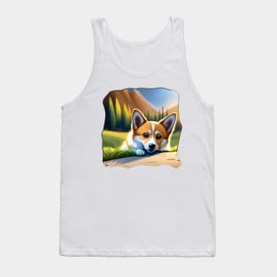 Corgi sun bathing Tank Top